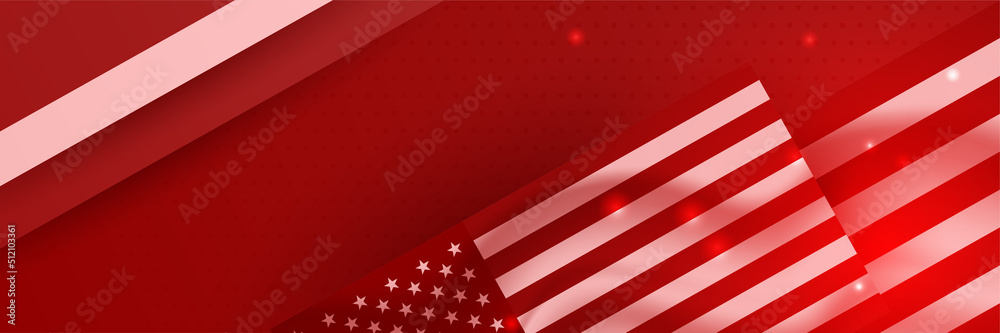 Happy 4th of July Independence day with USA red banner background. Universal America banner. Memorial day in the united states - remember and honor banner background vector illustration Happy 4th of July Independence day with USA red banner background. Universal America banner. Memorial day in the united states - remember and honor banner background vector illustration