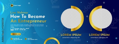 Business conference banner template design for webinar, marketing, online class program, etc