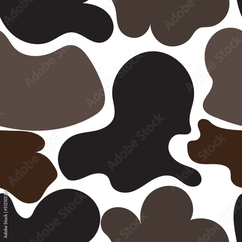 Seamless background with cow color spots texture. Vector graphics.