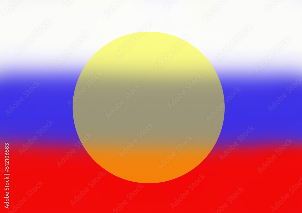 White blue red and yellow gradient background, sunrise illustration, Russian and Ukrainian flag colors
