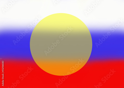 White blue red and yellow gradient background, sunrise illustration, Russian and Ukrainian flag colors