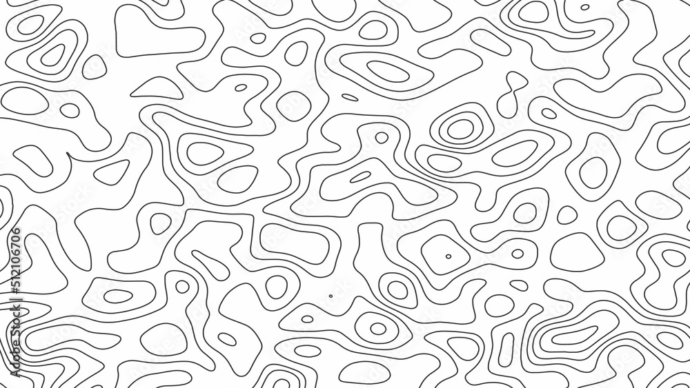 The black on white contours vector topography stylized height of the lines. The concept of a conditional geography scheme and the terrain path. Ultra wide. Map on land vector terrain Illustration. The black on white contours vector topography stylized height of the lines. The concept of a conditional geography scheme and the terrain path. Ultra wide. Map on land vector terrain Illustration.