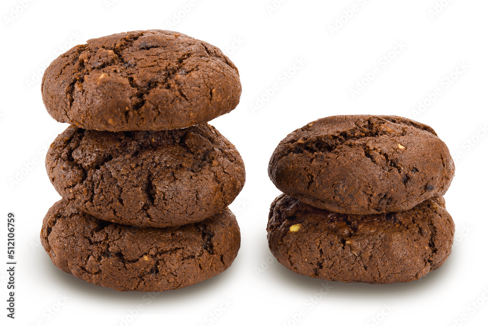 chocolate cookies isolated on white background with full depth of field chocolate cookies isolated on white background with full depth of field