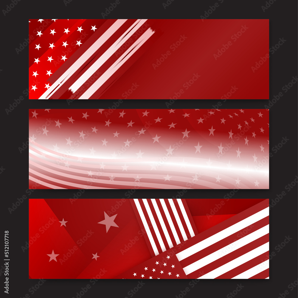 Happy 4th of July Independence day with USA red banner background. Universal America banner. Memorial day in the united states - remember and honor banner background vector illustration