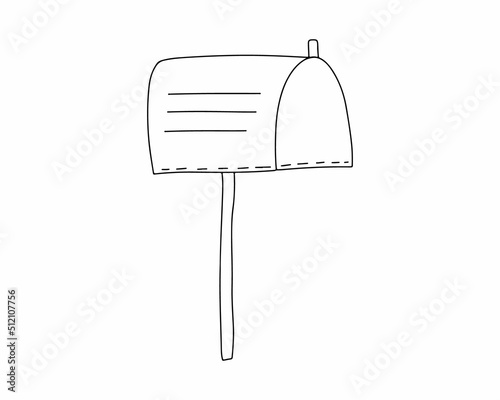 Mailbox in a simple style. Contour illustration