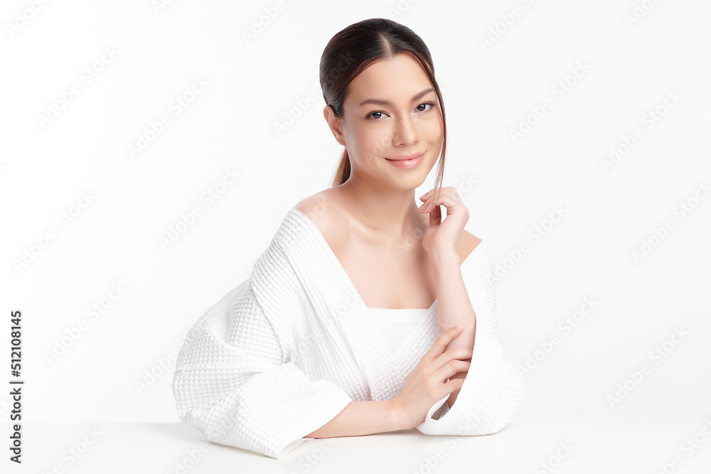 Beautiful young asian woman with clean fresh skin on white background, Face care, Facial treatment, Cosmetology, beauty and spa, Asian women portrait. Beautiful young asian woman with clean fresh skin on white background, Face care, Facial treatment, Cosmetology, beauty and spa, Asian women portrait.