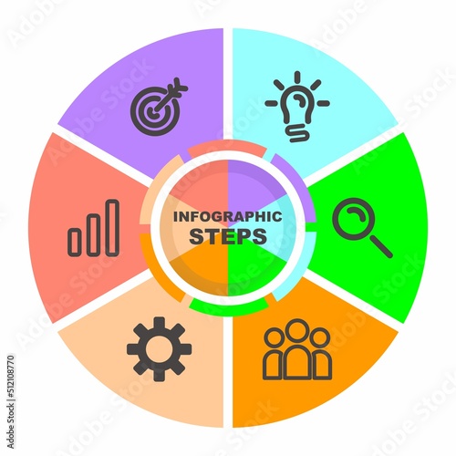 Creative infographic design template 6 steps