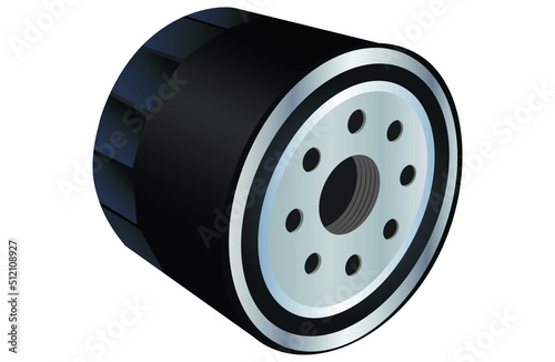 black car oil filter housing