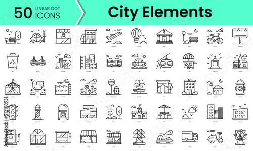 Valokuva city elements Icons bundle