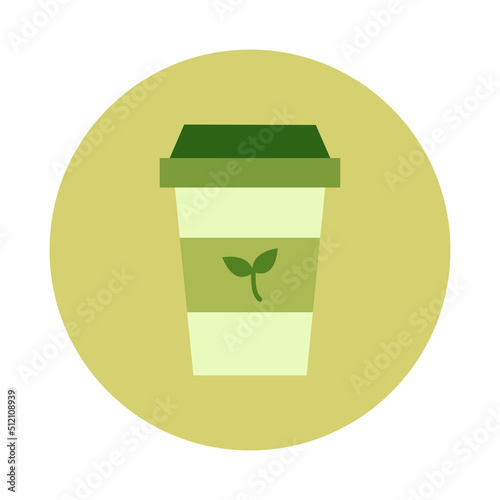Green tea latte in disposable cups.