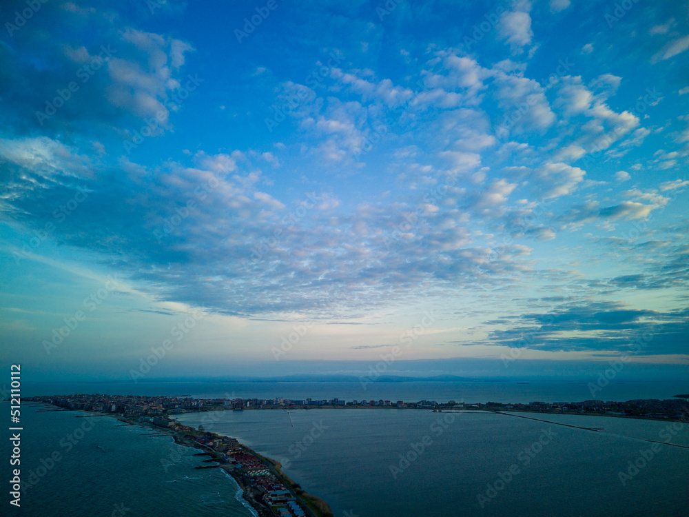 Fototapeta premium View from a height on the coast washed by the Black sky in Bulgaria