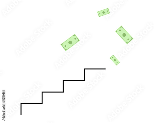 Money is at the top of the ladder. The concept of success, the path. Stairs up