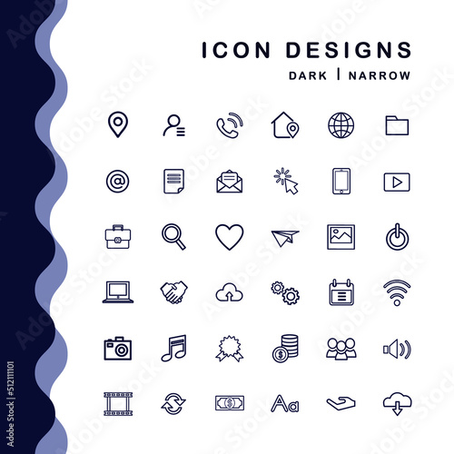 Business icons designs for web and mobile applications