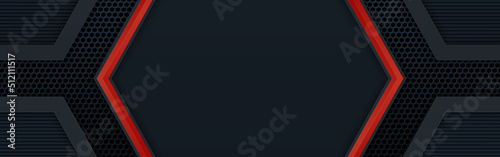 Abstract futuristic black and red gaming background with modern esport shapes. Vector design template technology concept can use element game banner, sport poster, cyber wallpaper, web, advertising