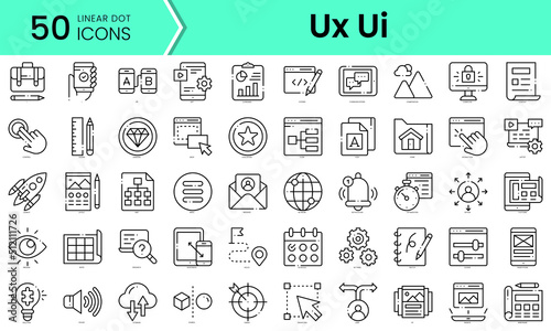 ux ui Icons bundle. Linear dot style Icons. Vector illustration