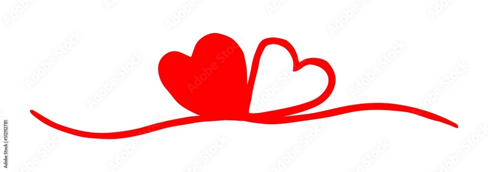 Heart Valentine's Day swash hand painted with brush and ink Heart Valentine's Day swash hand painted with brush and ink