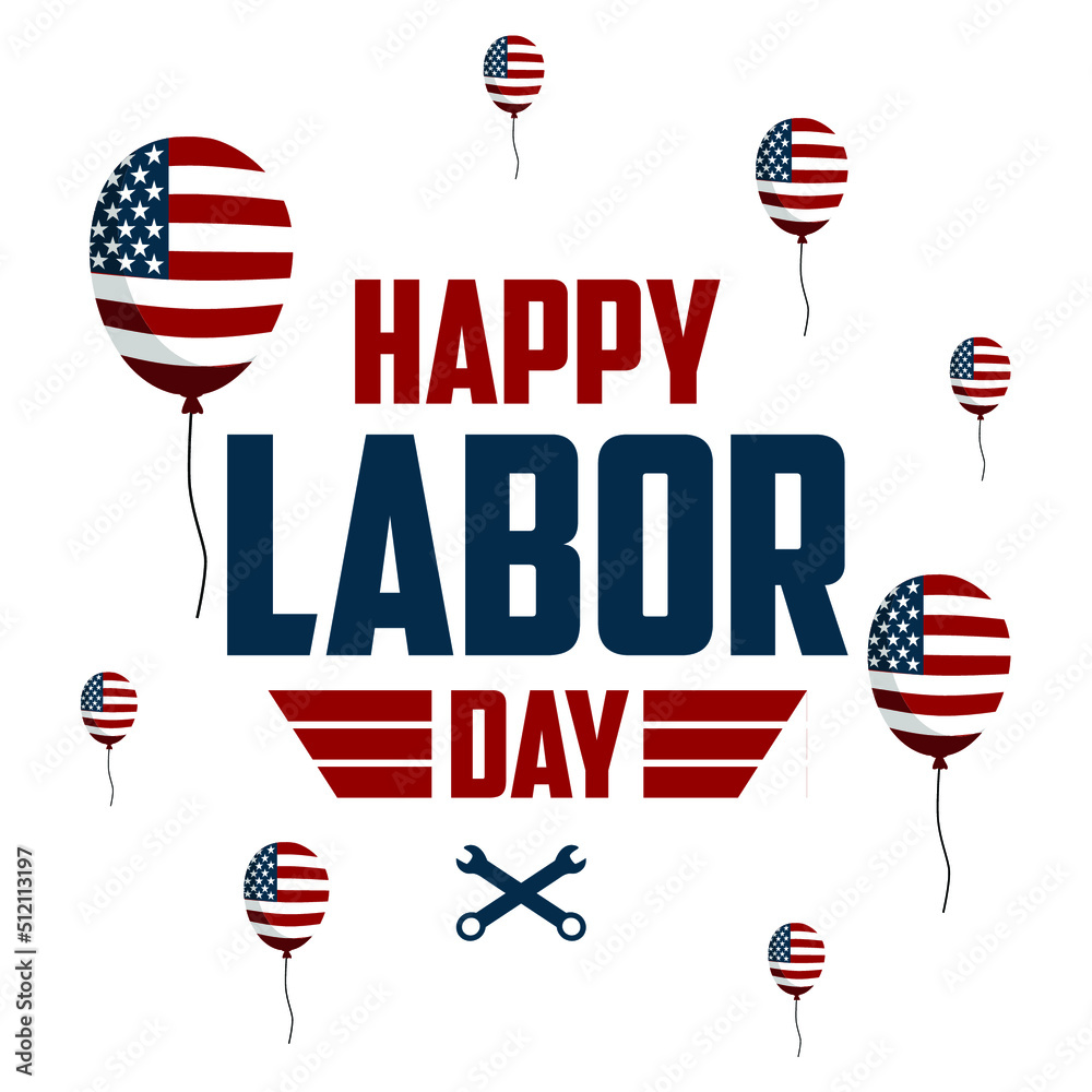 Happy Labor Day logo celebration vector illustration. USA Happy Labor