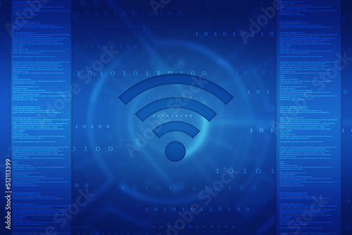 2d illustration WIFI symbol sign, WIFI Internet Network Connection Background, Wireless network connection background