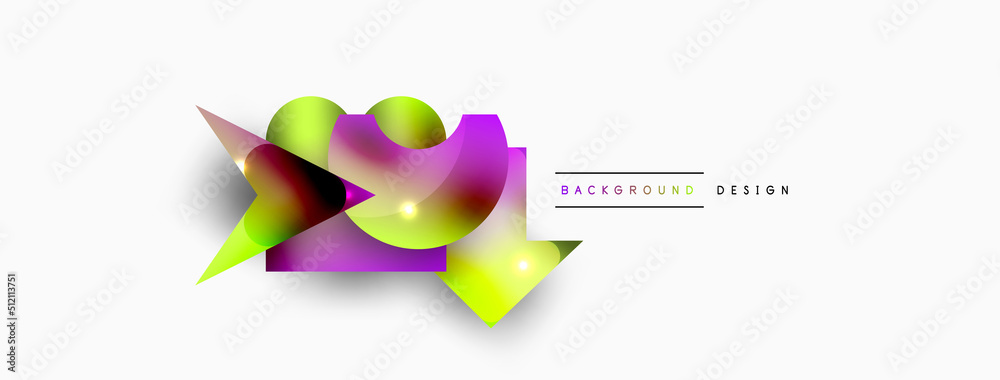Minimal geometric abstract background. Primitive shapes composition backdrop. Trendy techno business template for wallpaper, banner, background or landing