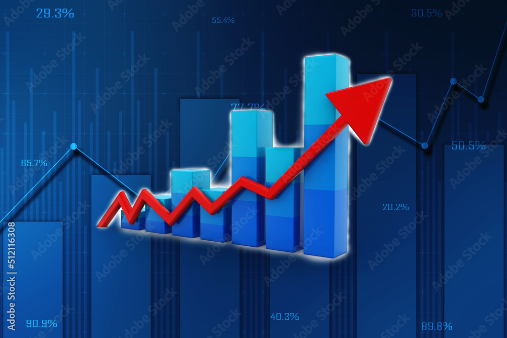 3d rendering business graph and documents. Stock market chart. Business graph background, Financial Background 3d rendering business graph and documents. Stock market chart. Business graph background, Financial Background