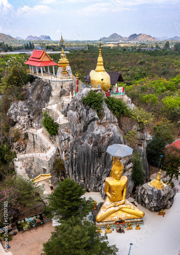 Champathong Cave Meditation Center or Thum Jum Pa Thong Priest Camp Site, Religious ritual venue in Huai Phai Sub-district at Ratchaburi Province in Thailand. photo