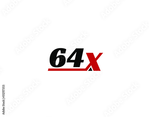 64X, X64 Initial letter logo