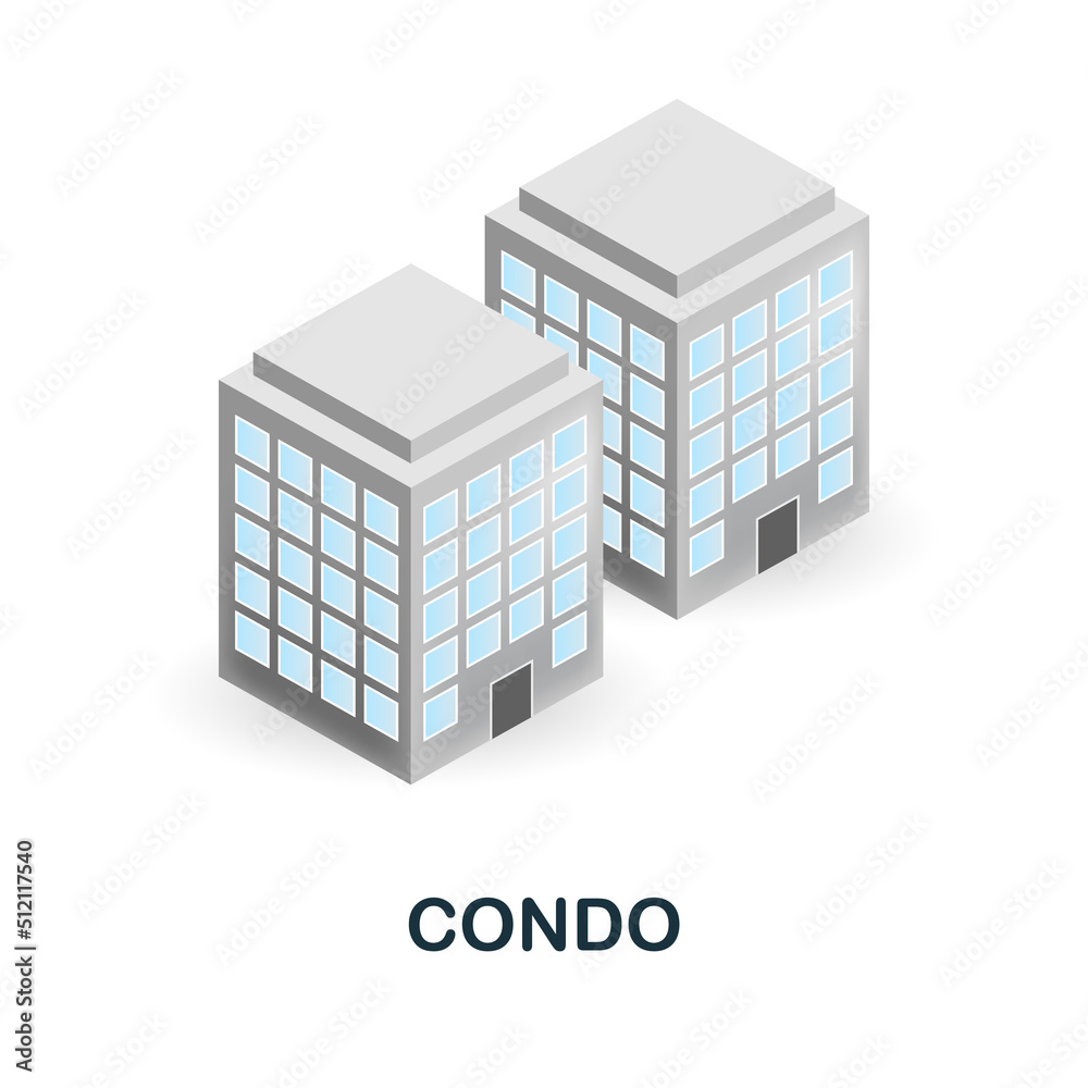 Condo 3d icon Simple element from buildings collection. Creative Condo icon for web design, templates, infographics and more