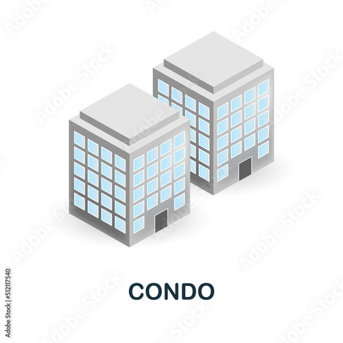 Condo 3d icon Simple element from buildings collection. Creative Condo icon for web design, templates, infographics and more