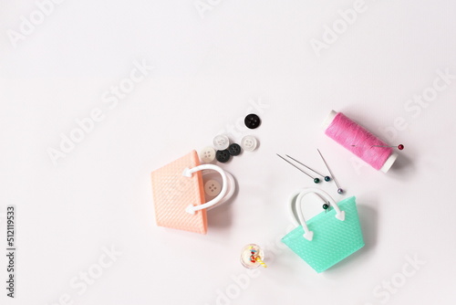 Needles and thread, sewing set with bags