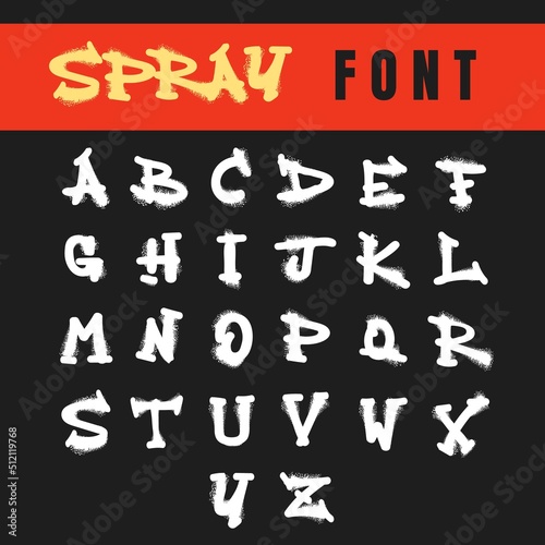 Airbrushed font isolated on black