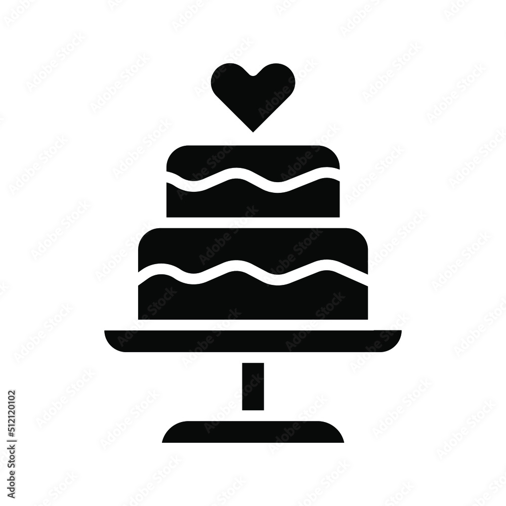Stacked wedding cake dessert with heart topper color editable Stacked wedding cake dessert with heart topper color editable