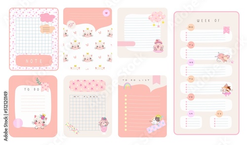 Memory sticker. Memo stick for write notes, notepad pages set. Sticky organizing elements with cute design, memories or diary nowaday vector pad kit