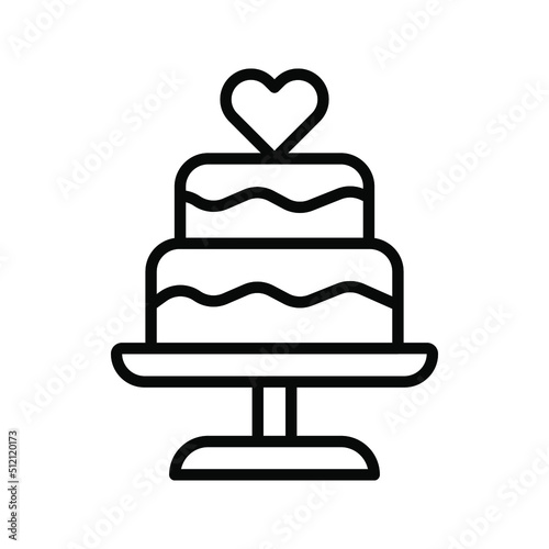 Stacked wedding cake dessert with heart topper color editable