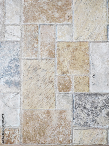 Multicolored stones on the floor, close-up