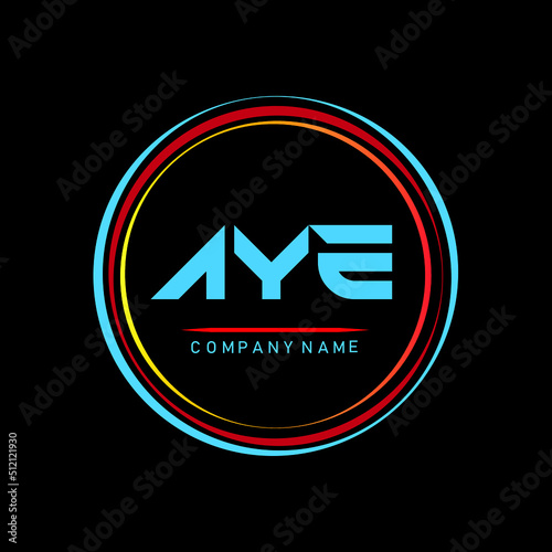AYE,A Y  E letter initial beauty monogram logo design ,fashion, creative letter logo design , A Y E creative letter logo design, Initials A Y E Logo Linked With Circle photo