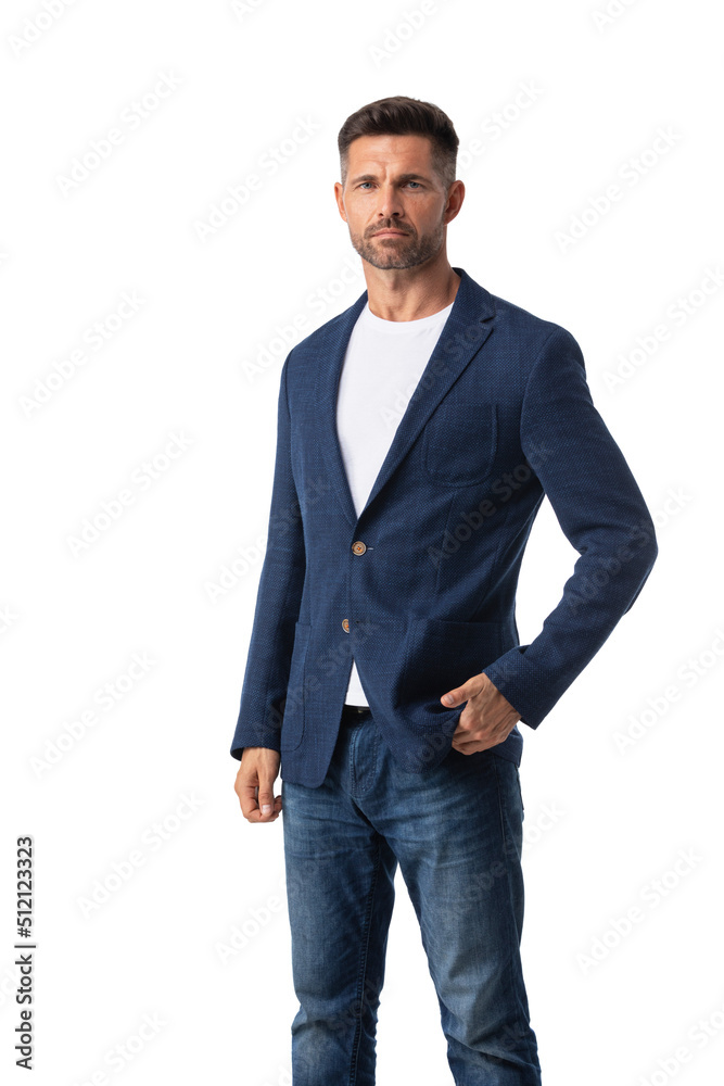 Mid adult businessman on white Mid adult businessman on white