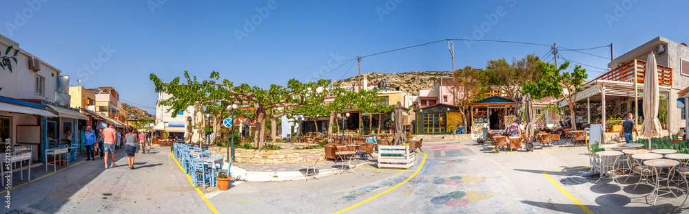 Marktplatz, Matala, Insel Kreta, Griechenland