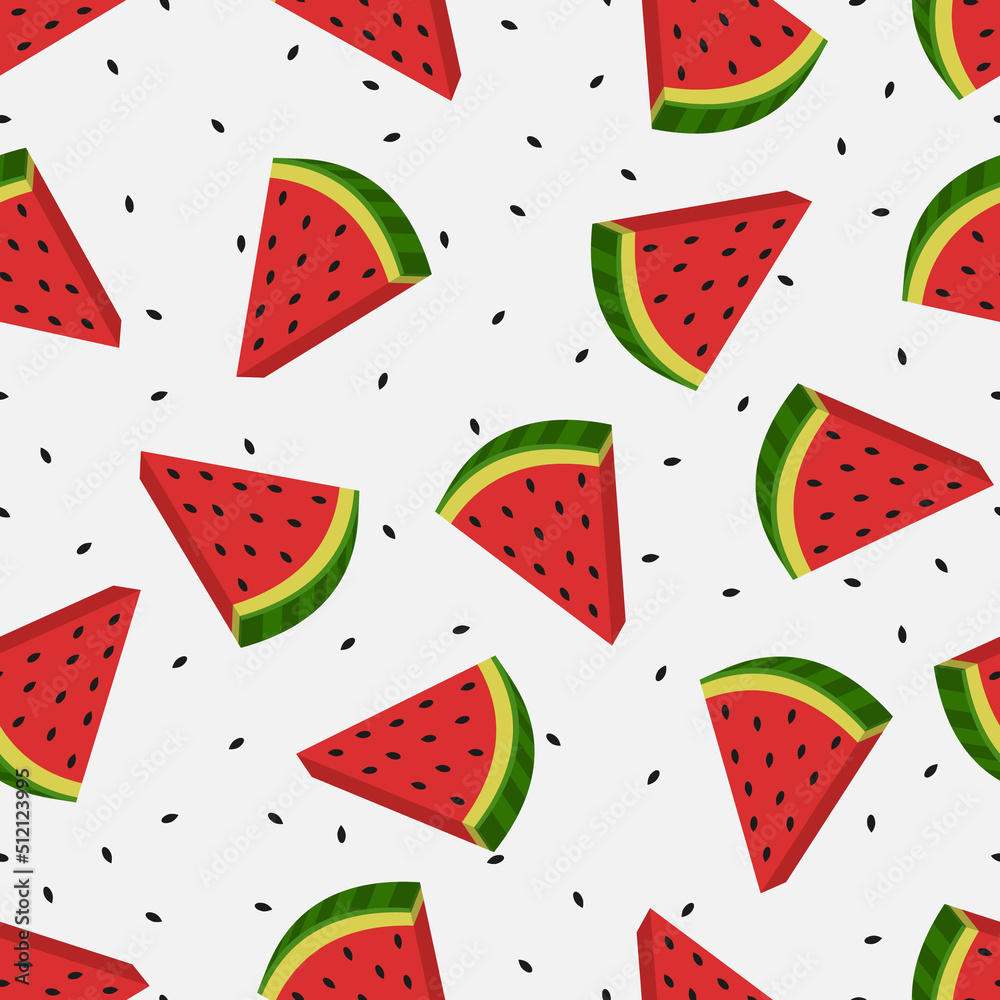 Seamless watermelons pattern. Vector background. Flat design. Seamless watermelons pattern. Vector background. Flat design.