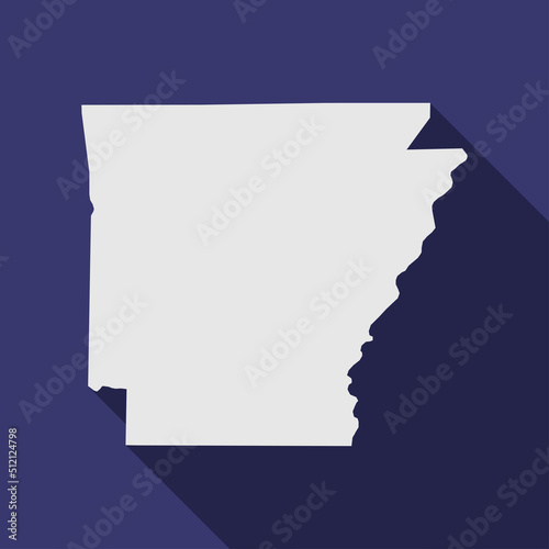 Arkansas state map with long shadow