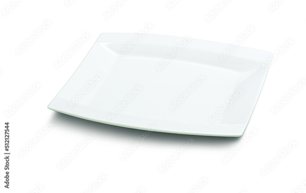 White ceramic rectangular serving plate, isolated on white White ceramic rectangular serving plate, isolated on white