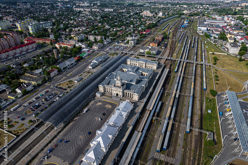 Railway station in Brest from a height