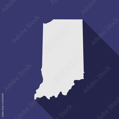 Indiana state map with with long shadow photo