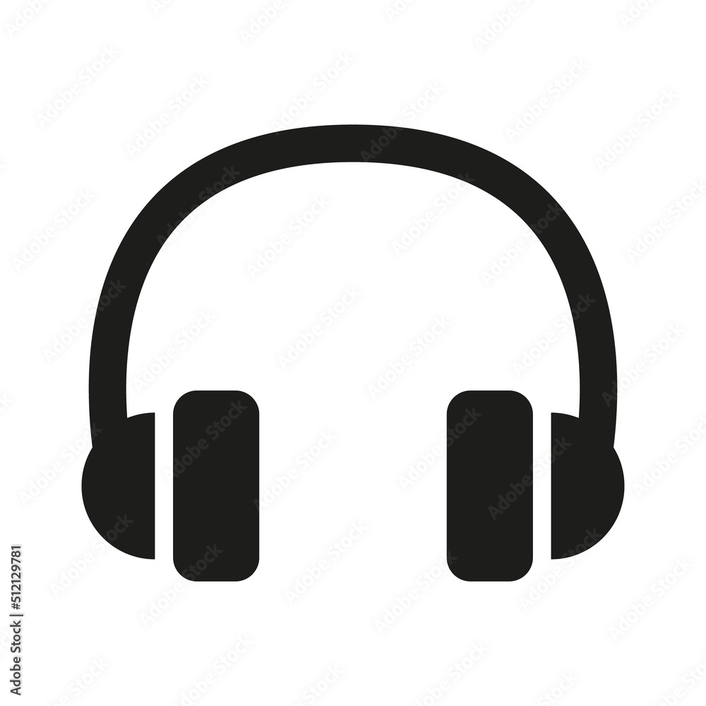 Headphones icon on white background. Headphones icon on white background.