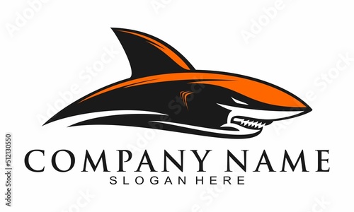 Ferocious shark illustration logo design