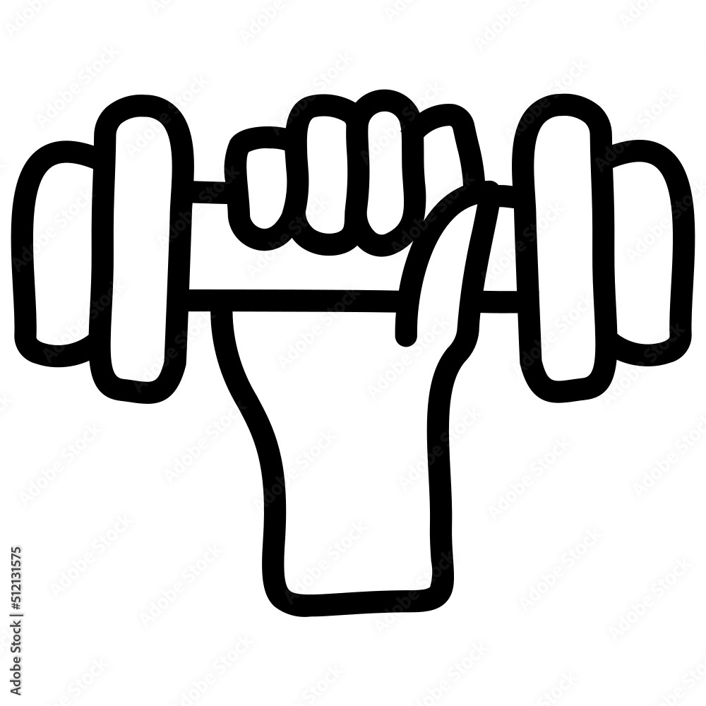Obraz premium handdrawn dumbbell icon