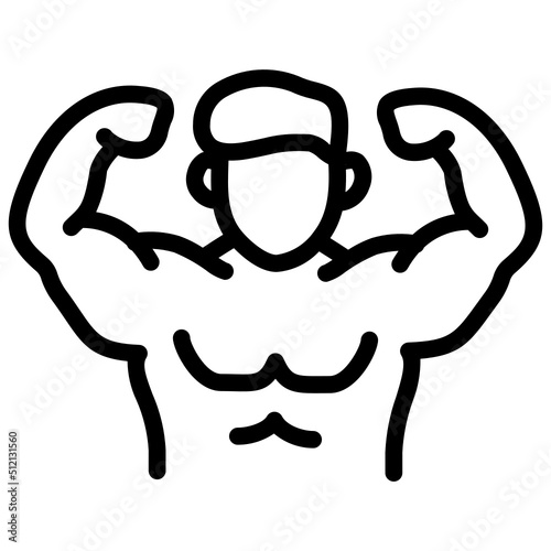 handdrawn body builder icon