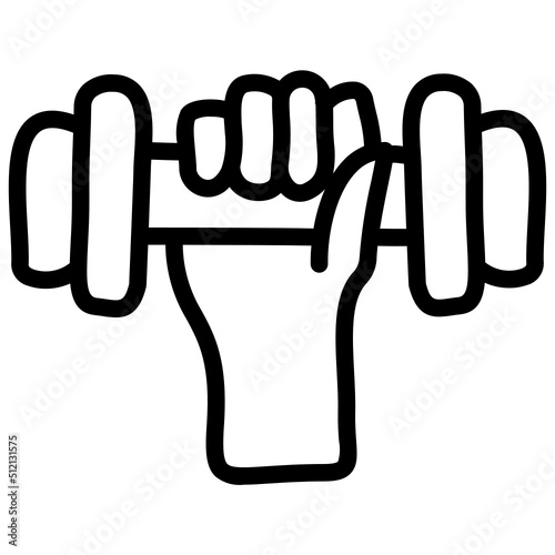 handdrawn dumbbell icon