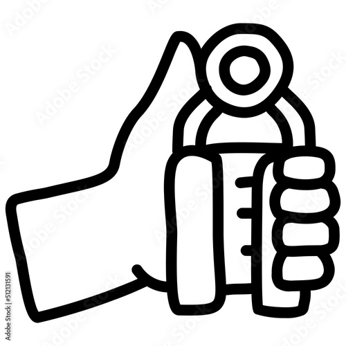 handdrawn hand grip icon