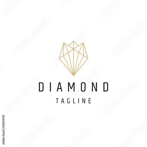 Luxury diamond line logo icon design template flat vector