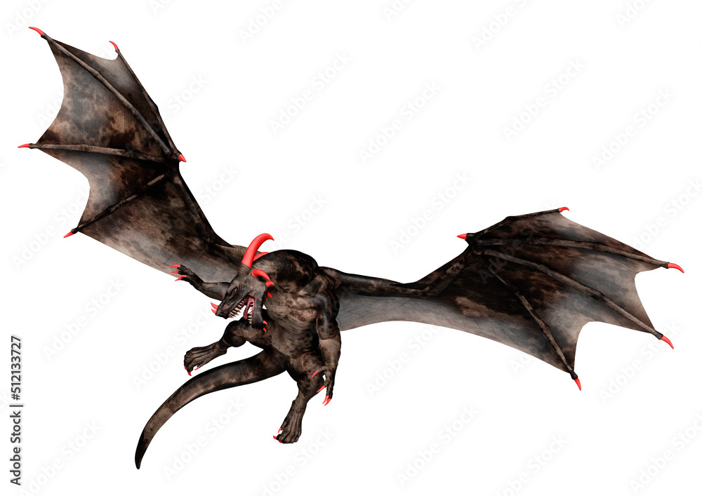 Fototapeta premium 3D Rendering Fairy Tale Dragon on White